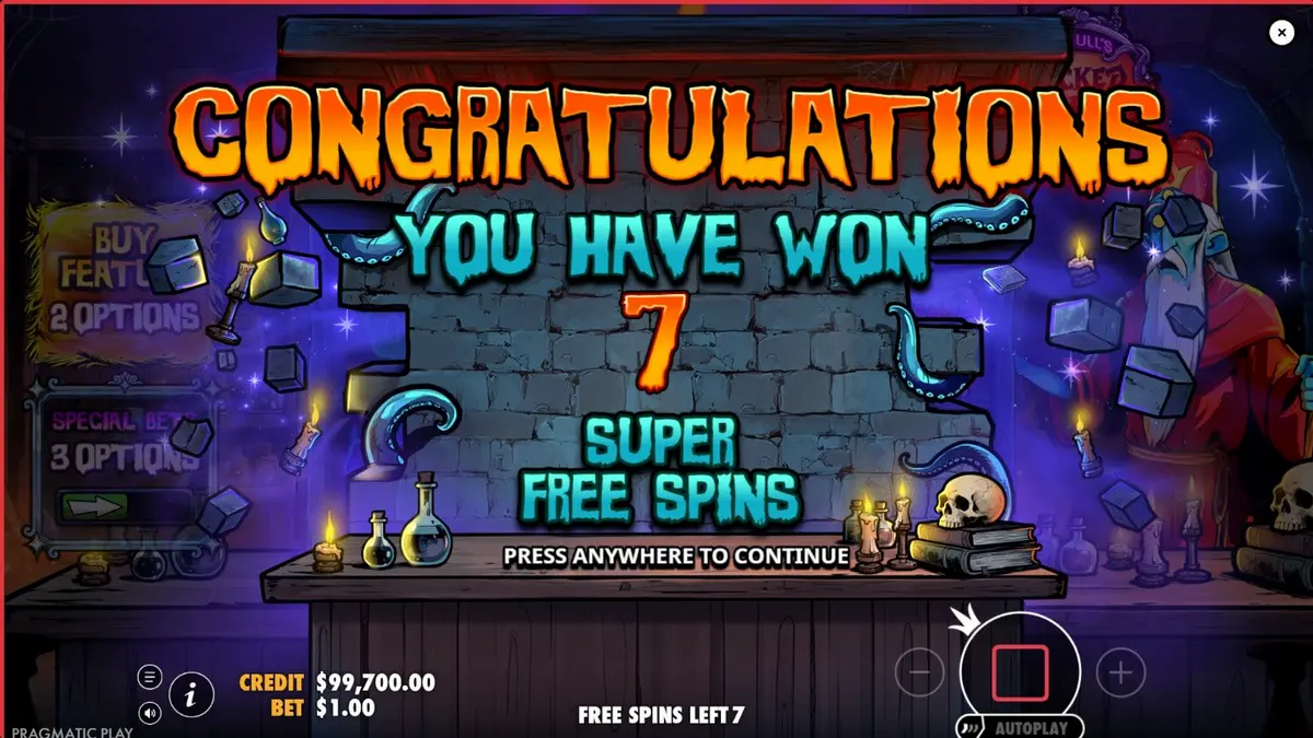 Tampilan visual slot Mr Null’s Wicked Wares dengan tema toko barang antik supernatural